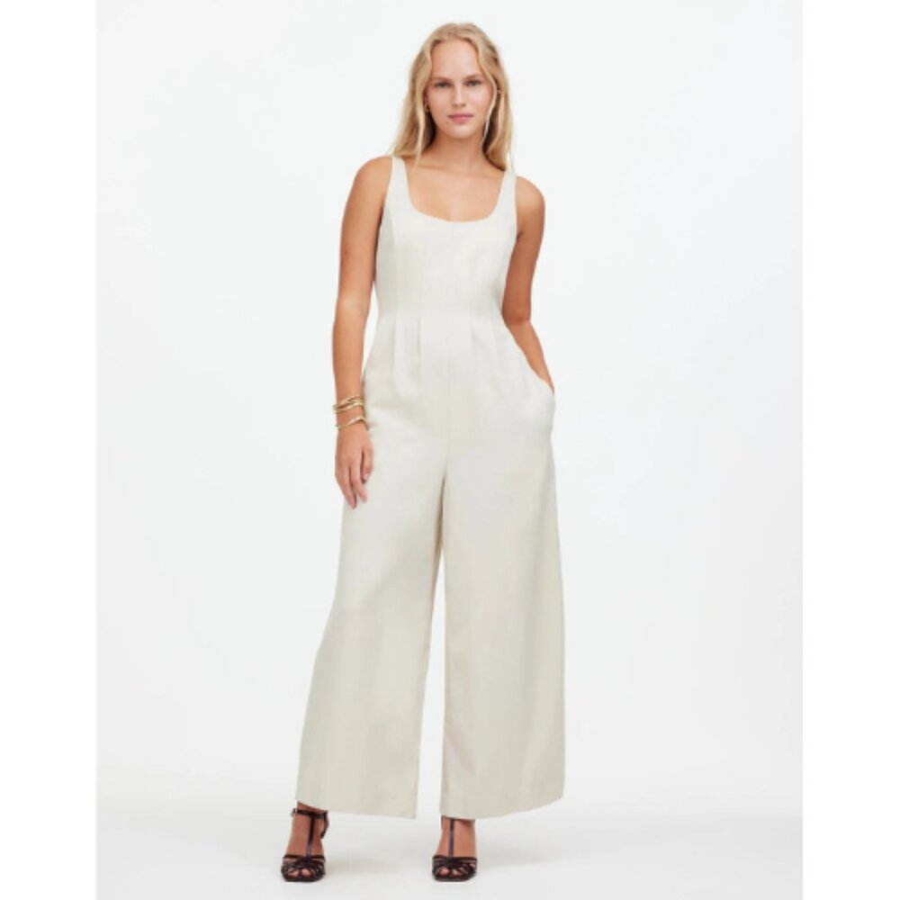 NEW Madewell Wide Leg Tank Jumpsuit in Drapey Twill